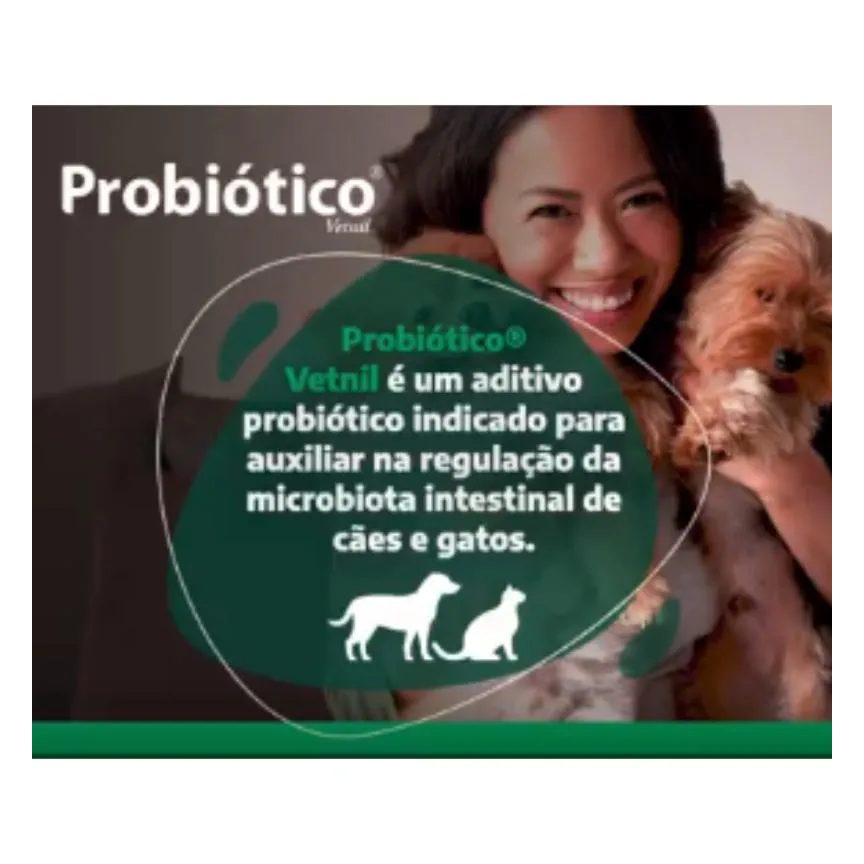 Probiótico Vetnil para Cachorros e Gatos com 14Gr