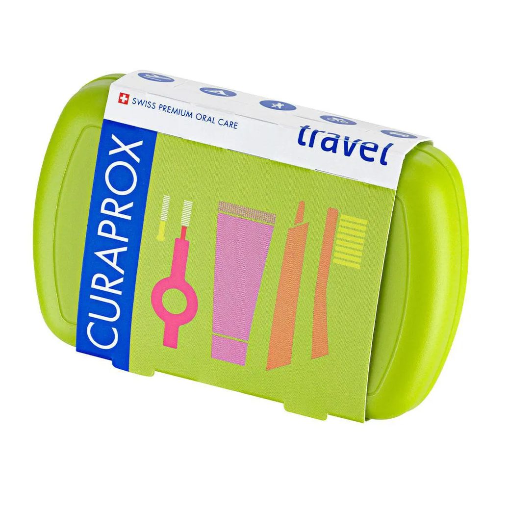 Curaprox Escova de Viagem Kit – Escova de Dentes + Minicreme Dental + Escova Interdental + Caixa