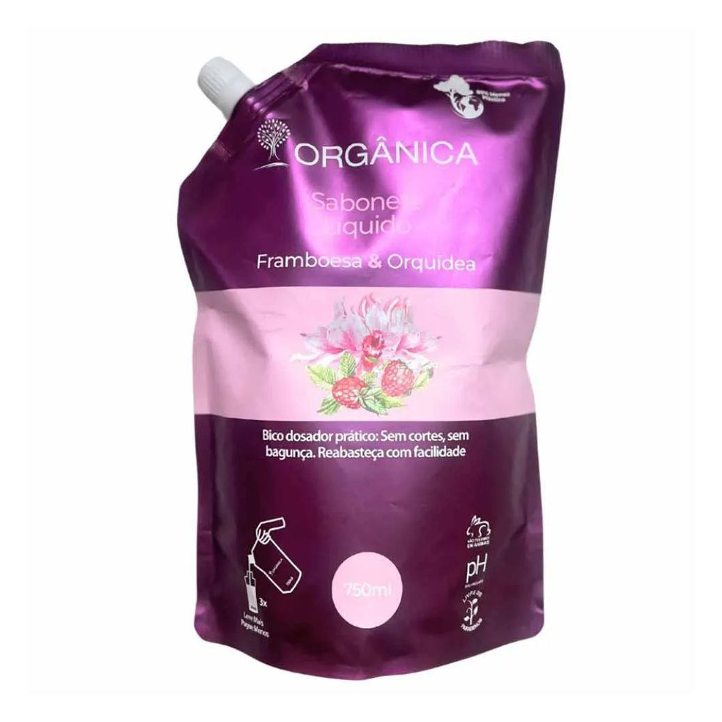 Sabonete Líquido Orgânica Refil Framboesa e Orquídea 750ml