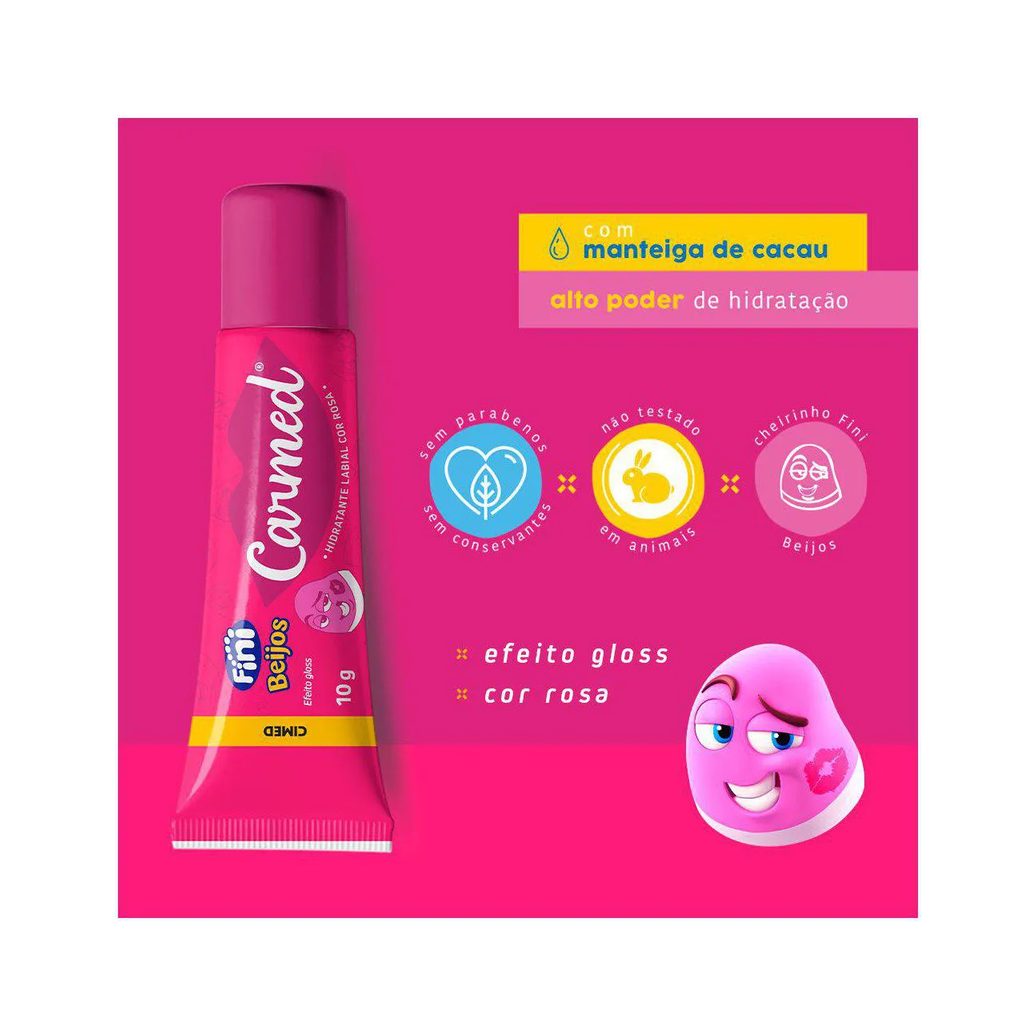 Hidratante Labial Carmed Fini Beijos com Cor Efeito Gloss 10g