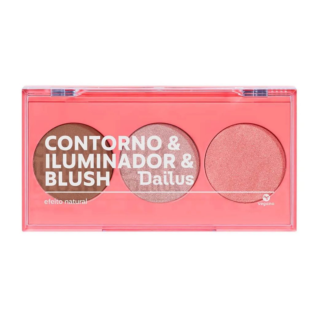 Paleta de Contorno & Iluminador & Blush Dailus Pele de Milhões 2 1 UN