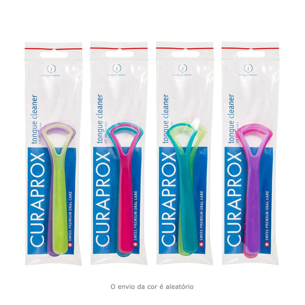 Raspador de Língua Ctc202 Cores Sortidas Curaprox - Limpador de Lingua 1 UN
