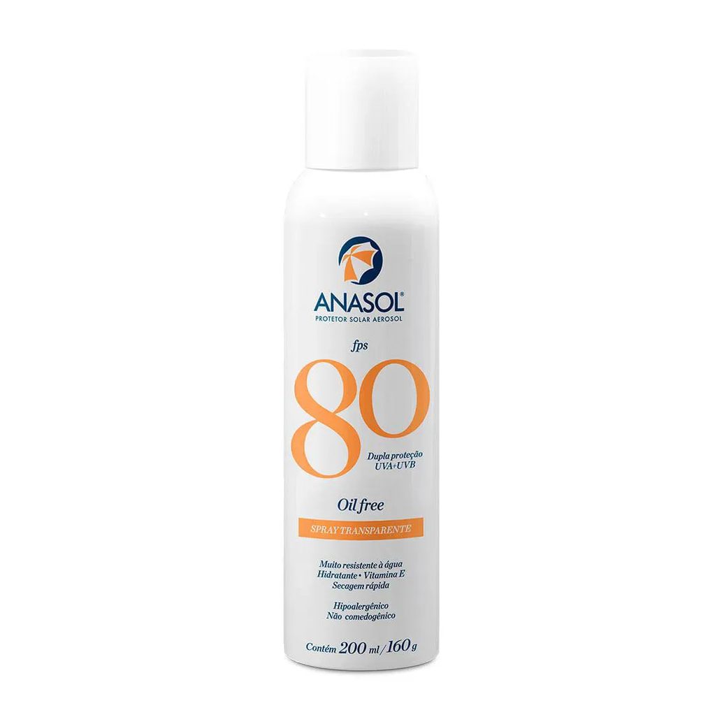 Protetor Solar Aerosol Anasol – Spray Transparente Fps 80 200ml