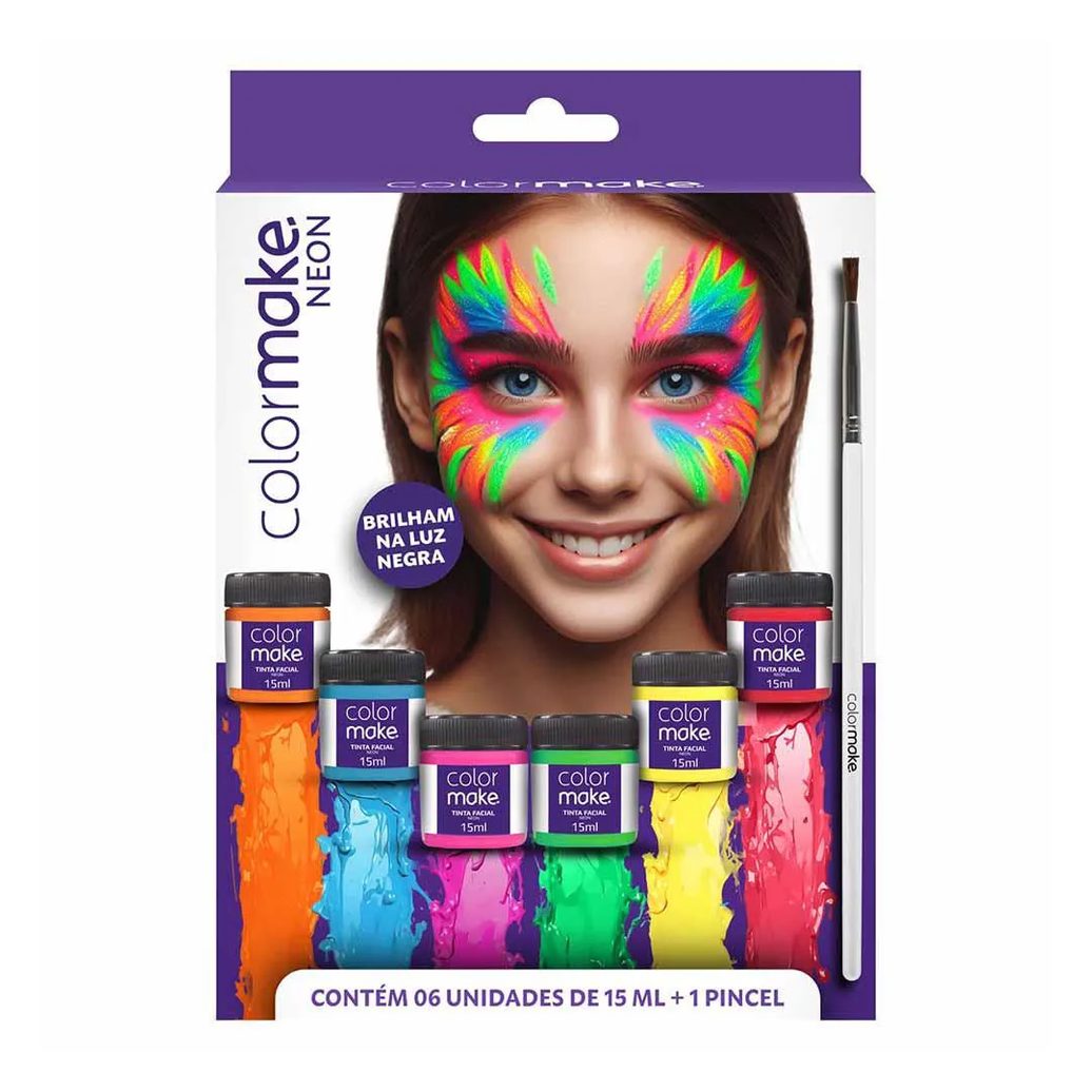 Kit Colormake Cartela de Maquiagem - 6 Cores + 1 Pincel