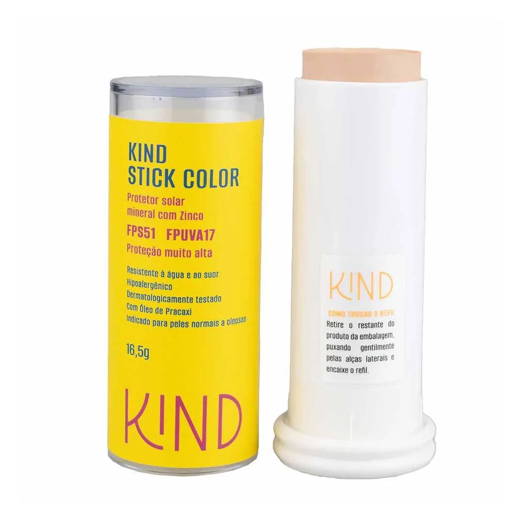 Proteção Solar Facial Kind Beauty Stick Color Fps 51 e Fpuva 17 K20