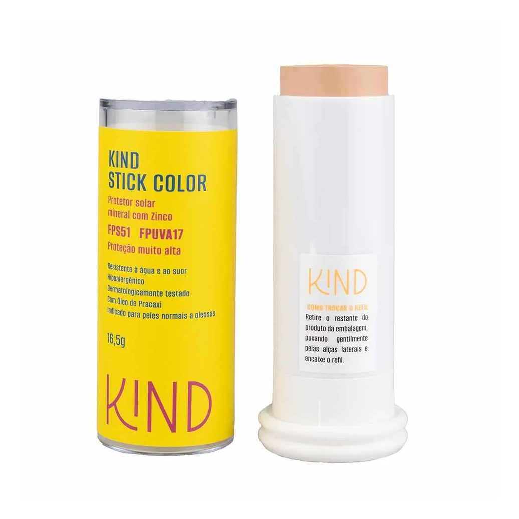 Proteção Solar Facial Kind Beauty Stick Color Fps 51 e Fpuva 17 K30