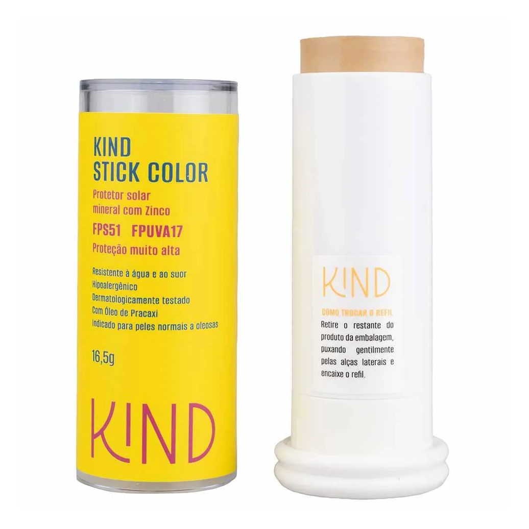Proteção Solar Facial Kind Beauty Stick Color Fps 51 e Fpuva 17 K50
