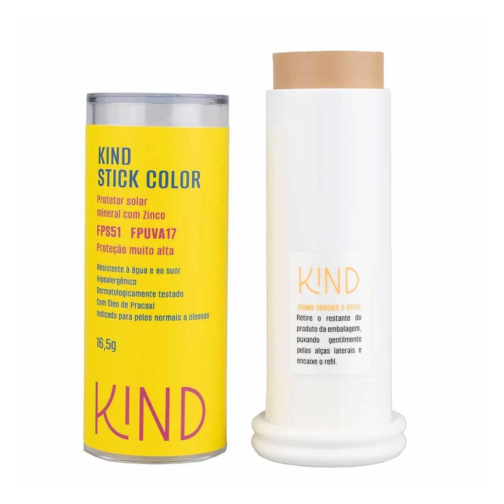 Proteção Solar Facial Kind Beauty Stick Color Fps 51 e Fpuva 17 K60
