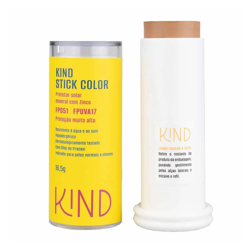 Proteção Solar Facial Kind Beauty Stick Color Fps 51 e Fpuva 17 K90