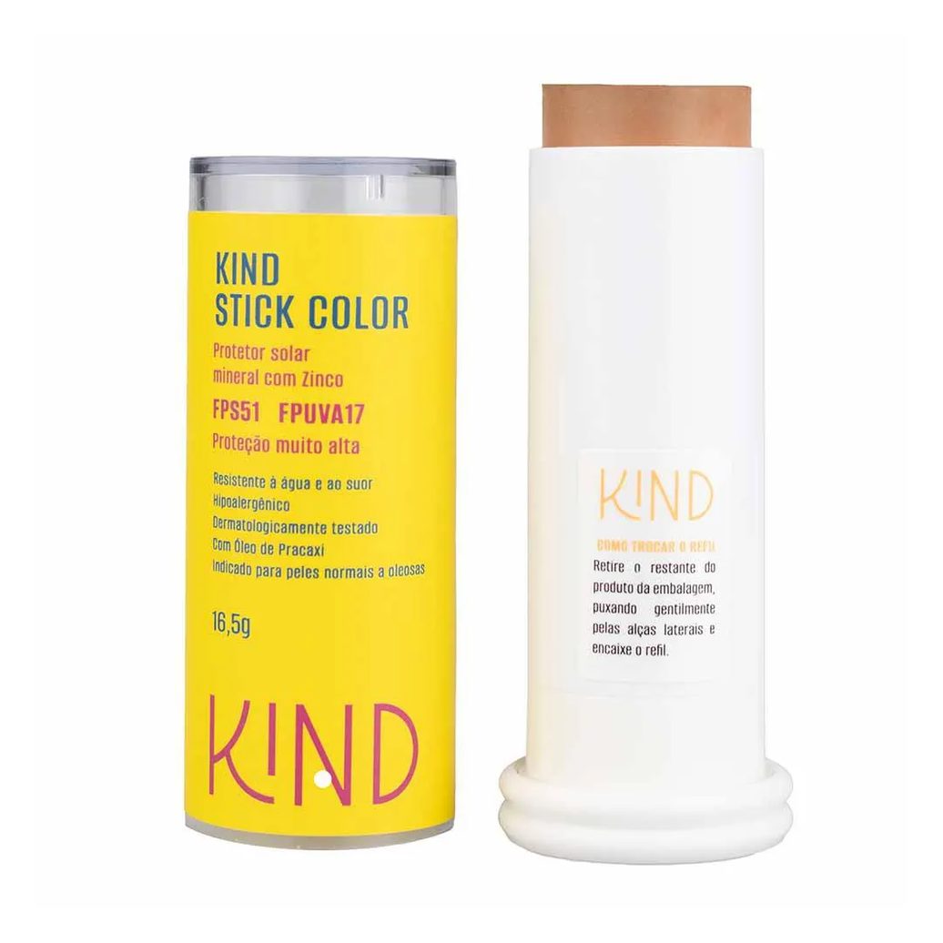 Proteção Solar Facial Kind Beauty Stick Color Fps 51 e Fpuva 17 K100