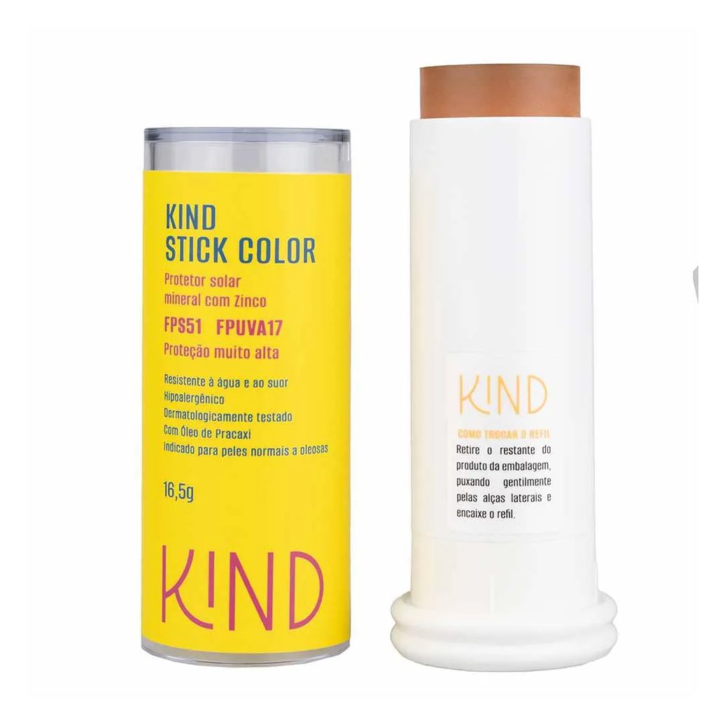 Proteção Solar Facial Kind Beauty Stick Color Fps 51 e Fpuva 17 K120