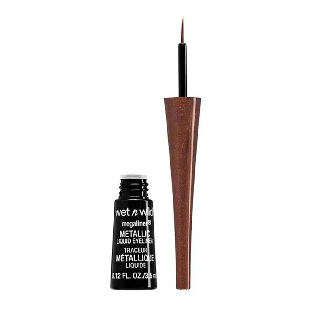 Delineador de Olhos Liquido Metalico Wet N Wild - Megaliner Metallic Brown