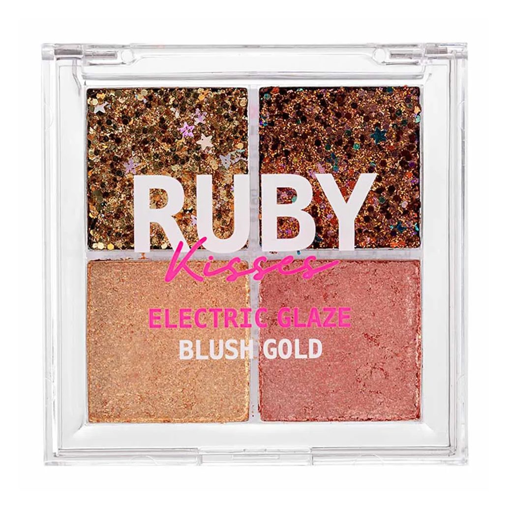 Paleta de Sombras Ruby Kisses - Glitter Electric Glaze 5,6G Blush Gold
