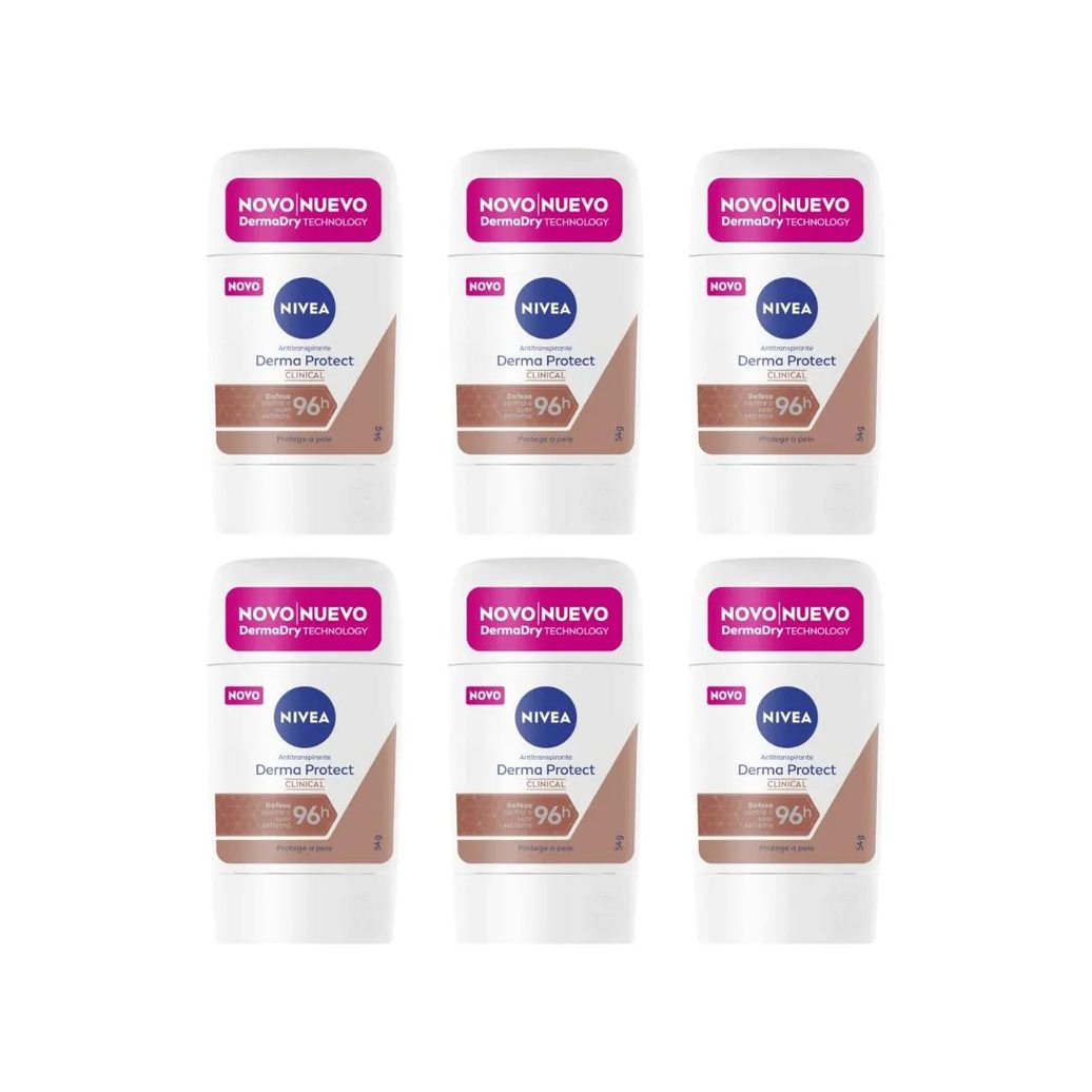 Desodorante Nivea Clinical Gel 54G Fem Derma Protect - 6Un