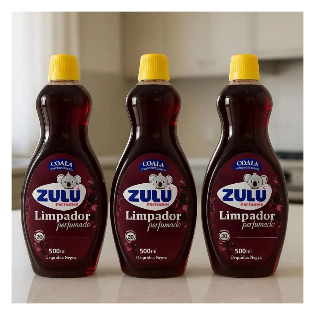 Kit Coala Zulu Perfumes: 3 Limpadores Perfumados Orquídea Negra 500ml