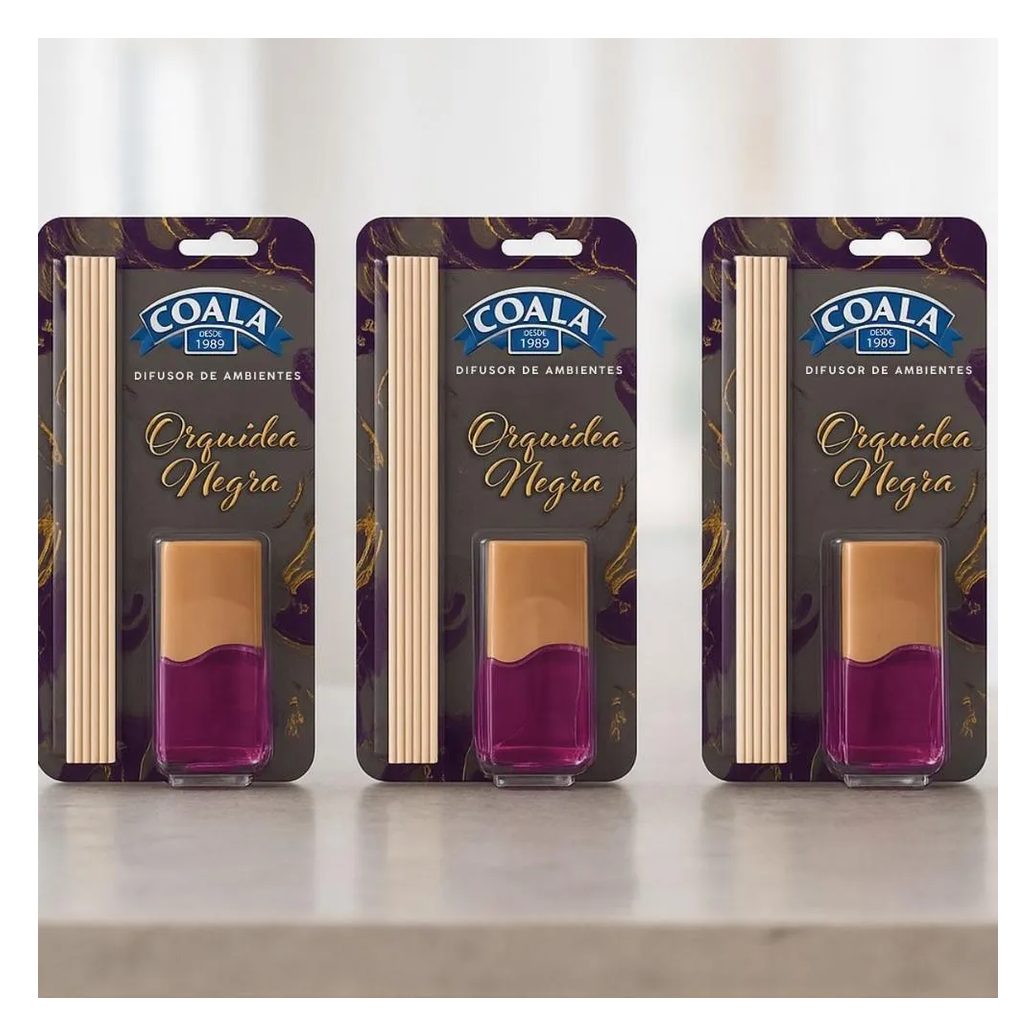 Kit Coala: 3 Difusores de Aroma Orquídea Negra 100ml