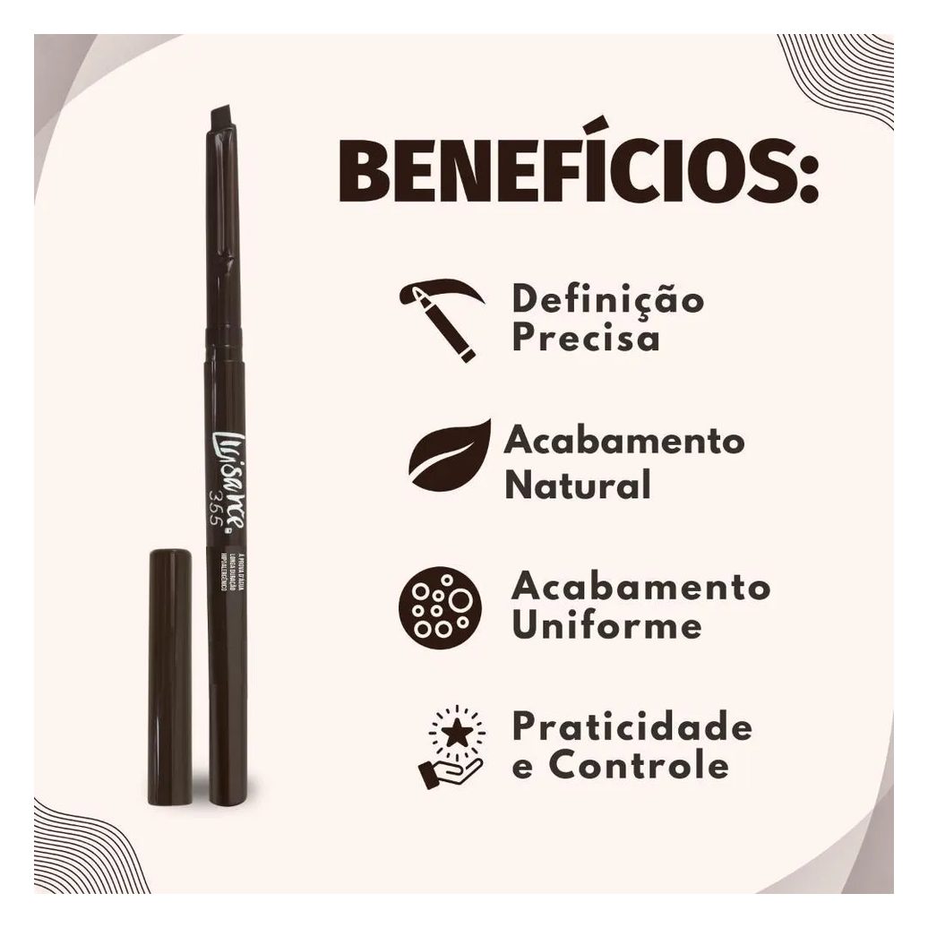 Lápis Retrátil para Sobrancelha Luisance 365 Castanho Claro Hipoalergênico L5218