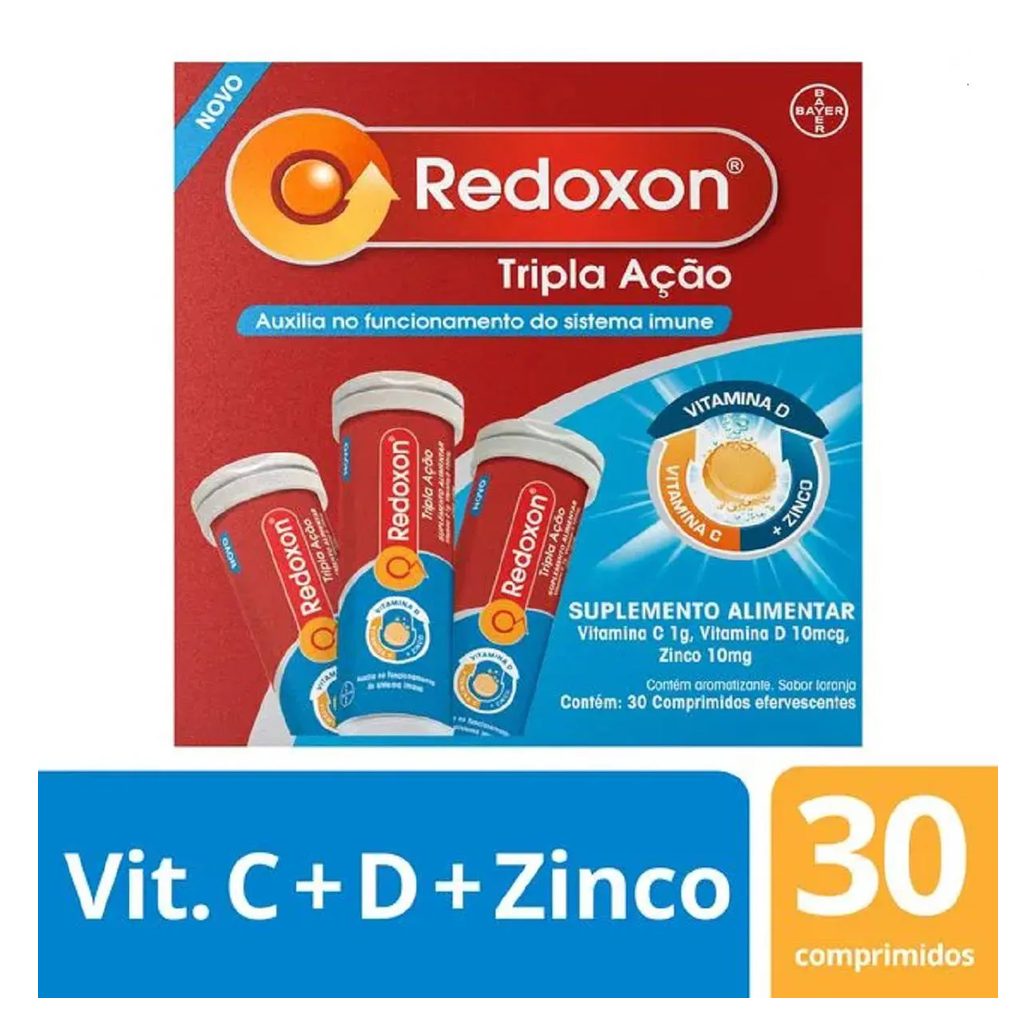 Vitamina C D e Zinco Tripla Ação C/30 Efervescentes Redoxon