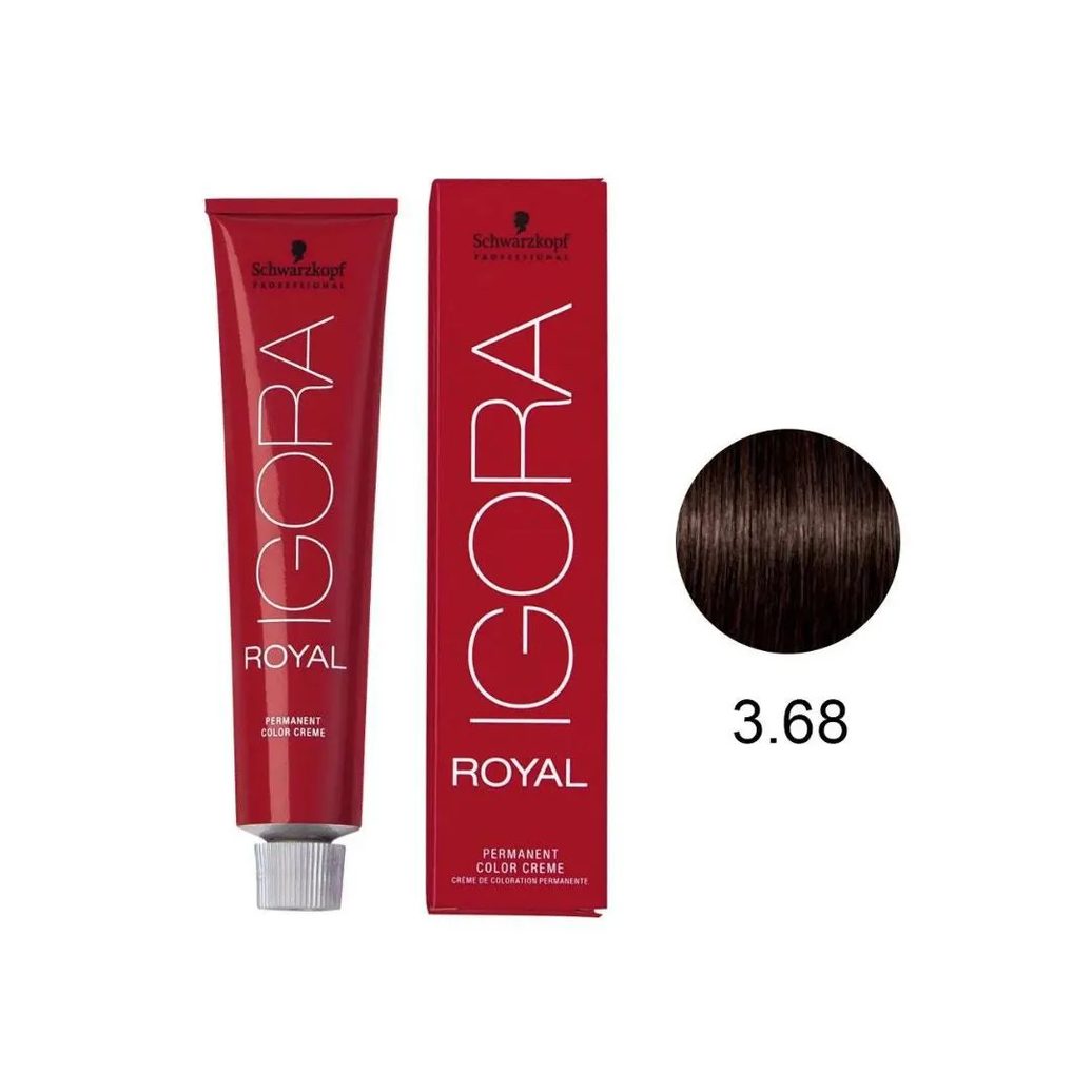 Tintura Schwarzkopf Igora Royal 3.68 Castanho Escuro Marrom Vermelho