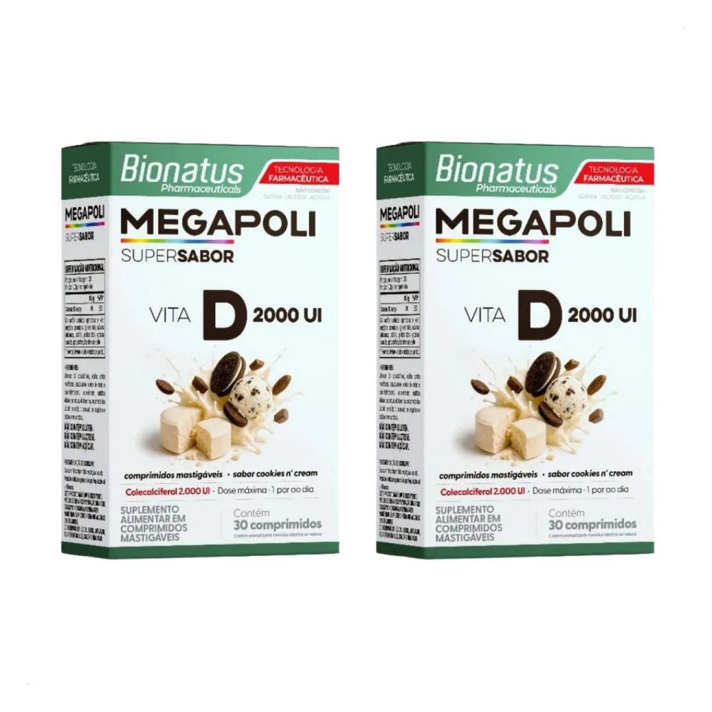 Kit 2 - Vitamina D3 2000Ui Megapoli 30 comprimidos Bionatus