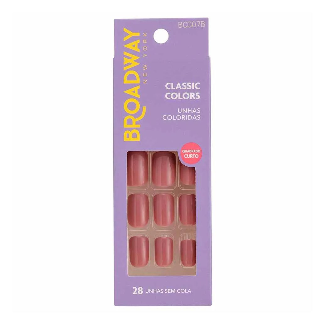 Unhas Coloridas Kiss Ny Broadway Smoothie Quadrado Curto