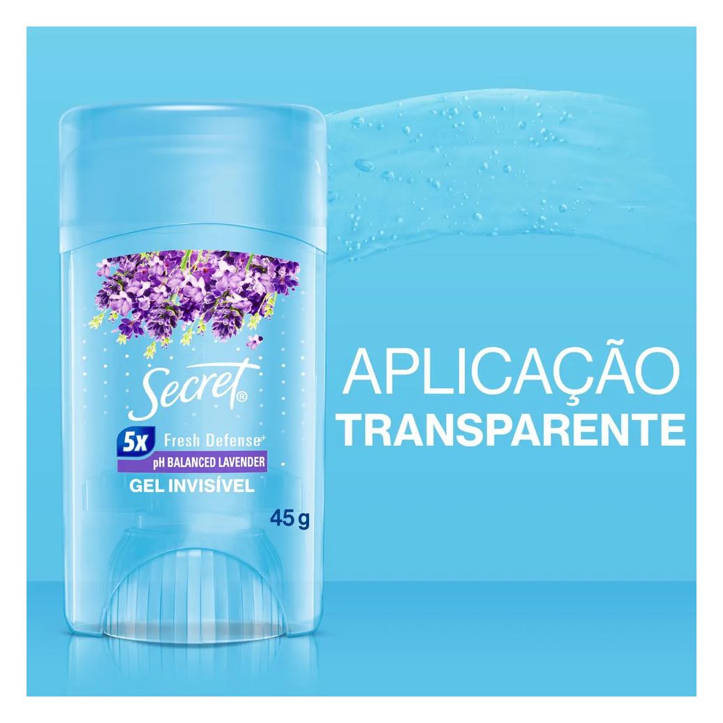 Desodorante Twist Stick em Gel Secret pH Balanceado Lavander 48h 45g