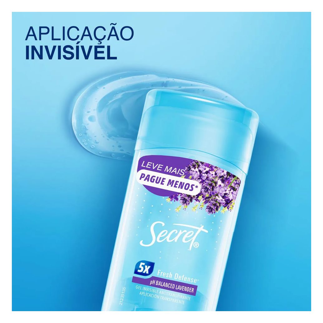 Desodorante Antitranspirante Stick Gel Secret pH Balanced Lavanda Feminino 48h 73g