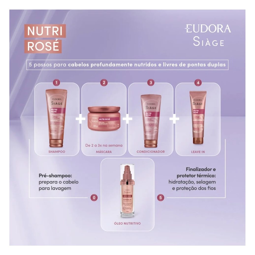 Óleo Capilar Siàge Nutri Rose 60ml