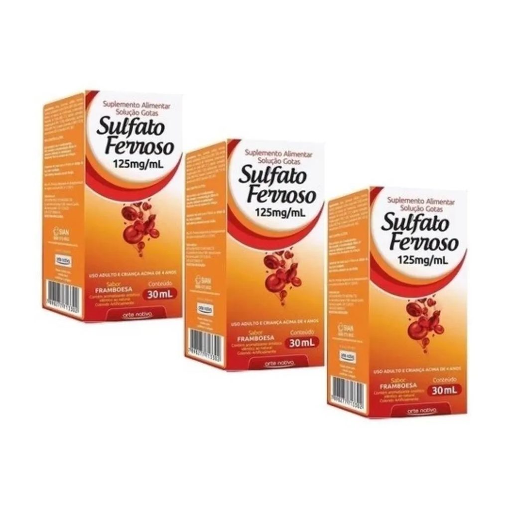 Sulfato Ferroso Gts 30 Ml 3 Unidades - Arte Nativa