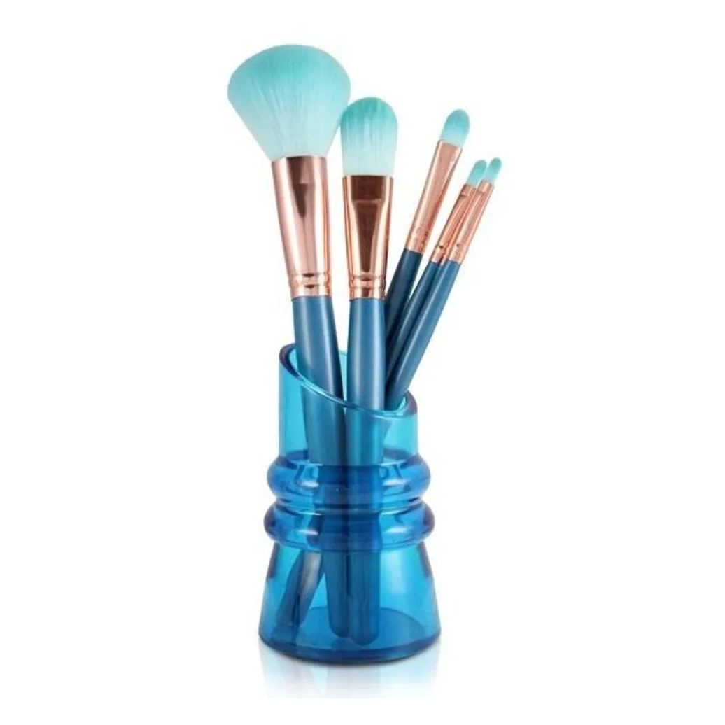 Kit com 5 Pincéis com Suporte Jacki Design Azul