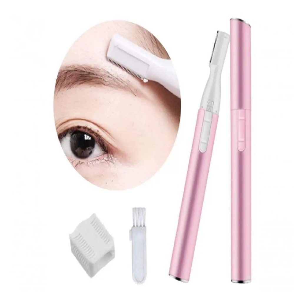 Depilador Aparador Sobrancelha Facial Elétrico Caneta Rosa