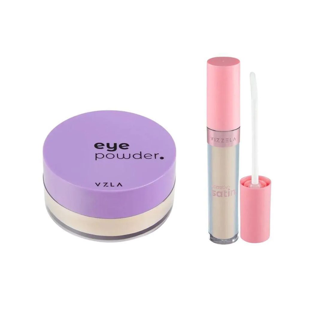 Kit Vizzela Eye Powder Cor 02 + Corretivo Satin Cor 02