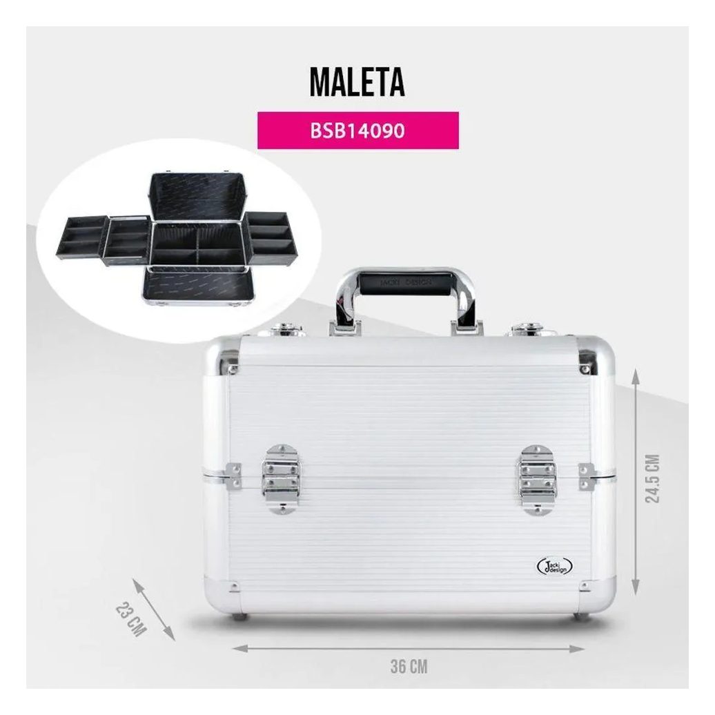 Maleta de Maquiagem Jacki Design - Prata