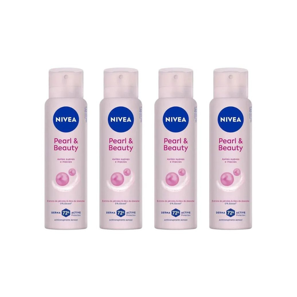 Desodorante Aero Nivea 150Ml Fem Pearl Beauty - Kit C/ 4Un