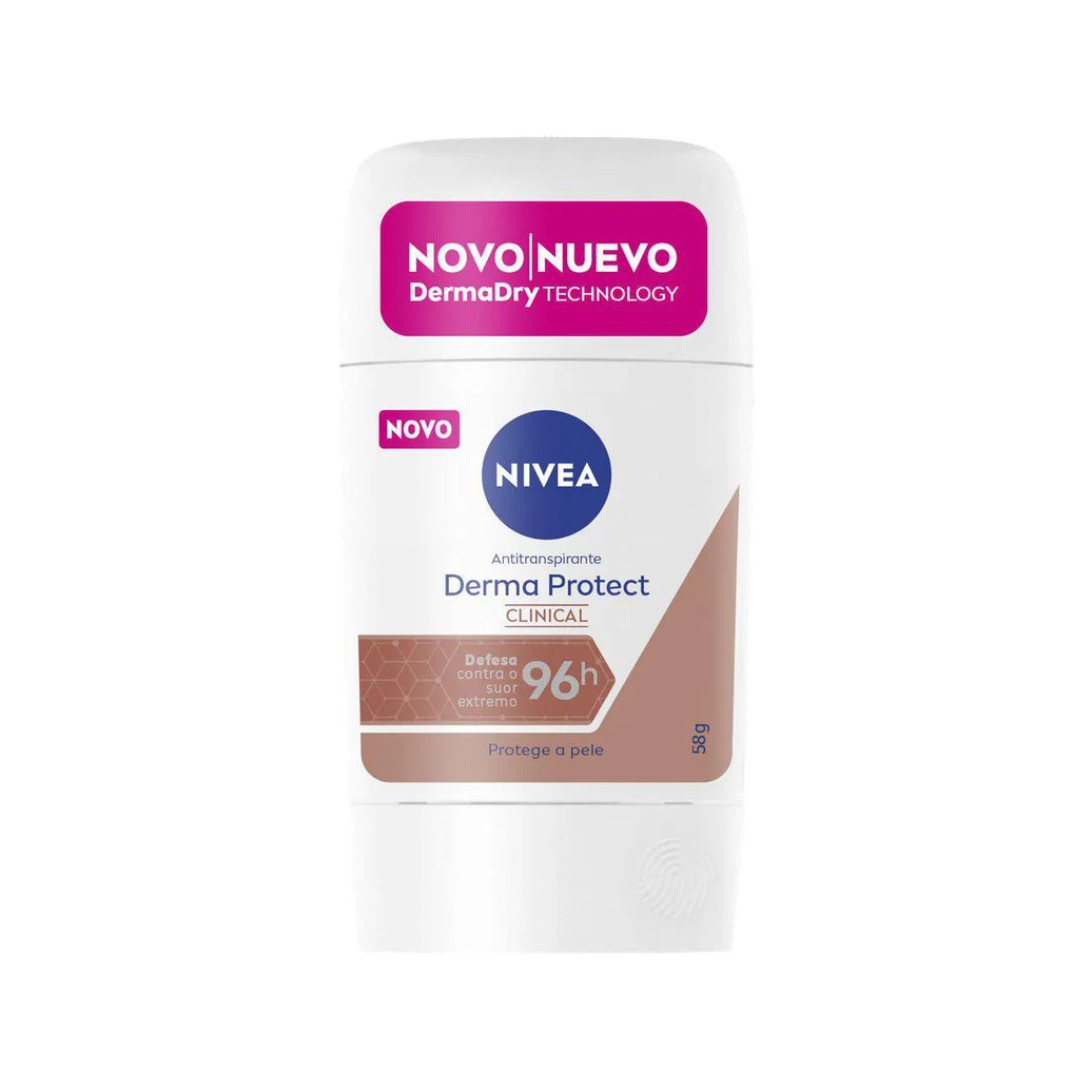 Desodorante Antitranspirante Stick Barra Nivea Derma Protect Clinical Feminino 96h 54g