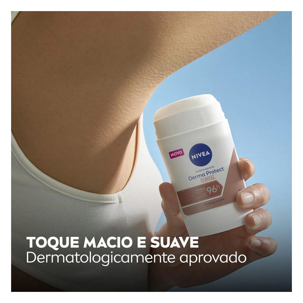 Desodorante Antitranspirante Stick Barra Nivea Derma Protect Clinical Feminino 96h 54g