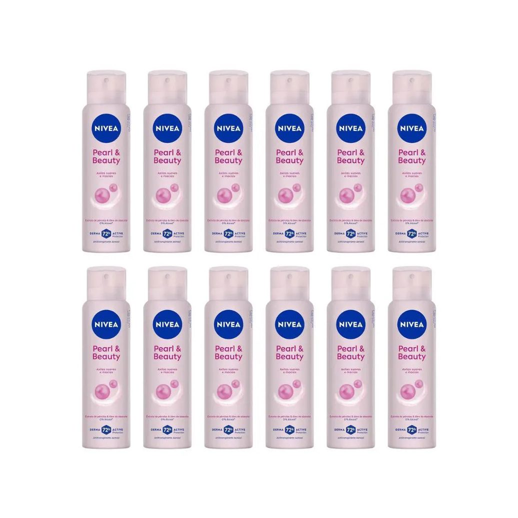 Desodorante Aero Nivea 150Ml Fem Pearl Beauty - Kit C/ 12Un