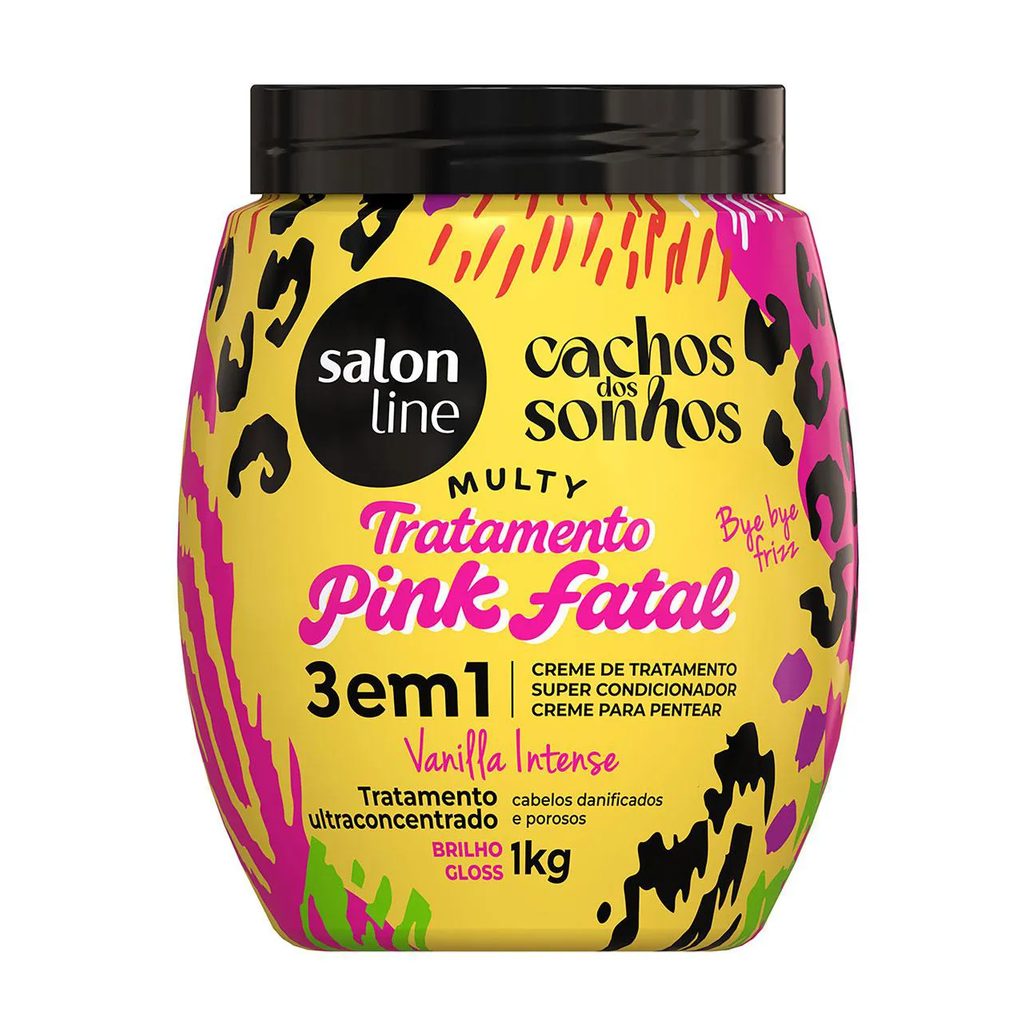 Creme 3 em 1 Salon Line Cachos dos Sonhos Multy Tratamento Pink Fatal Vanilla 1kg