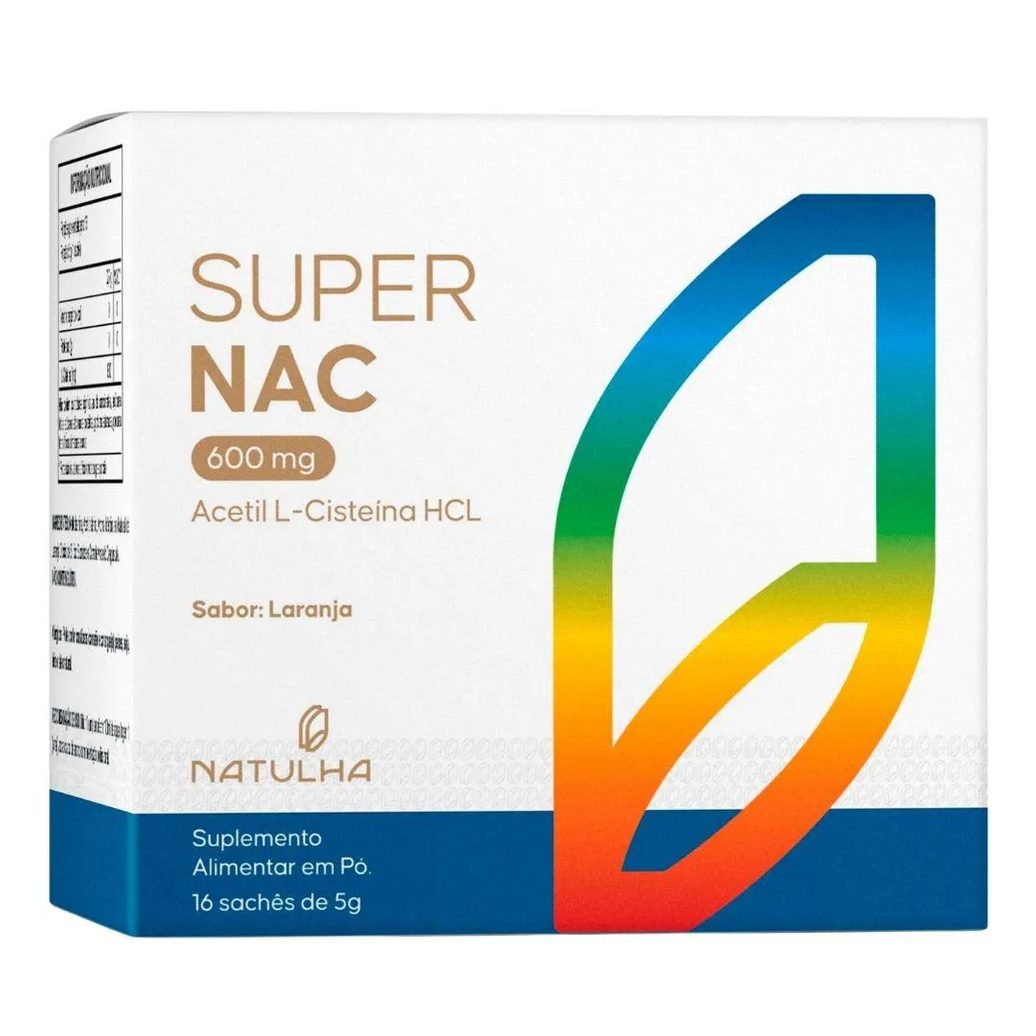 Super Nac (Acetilcisteina Hcl) 600Mg 16 Sachês - Natulha Laranja