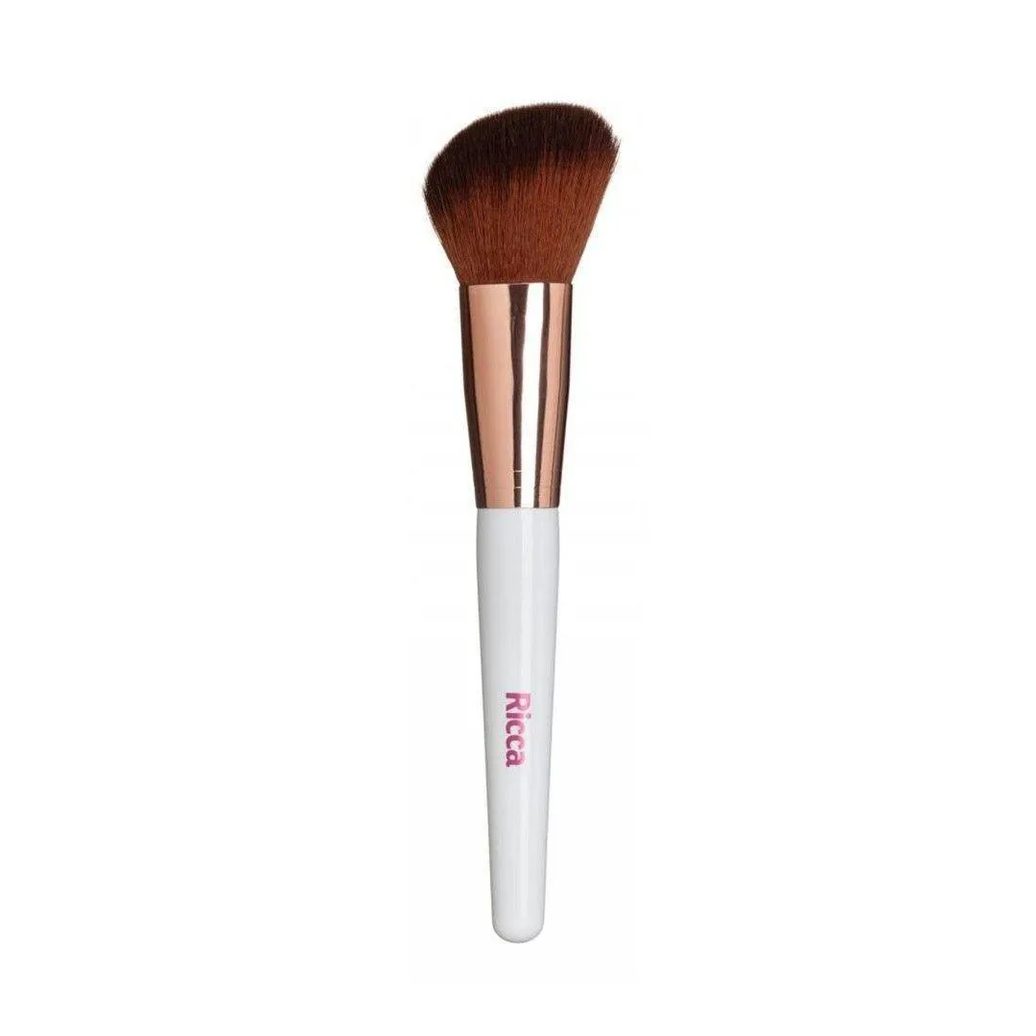 Pincel Chanfrado para Blush Make Me Glam Rose Gold Ricca