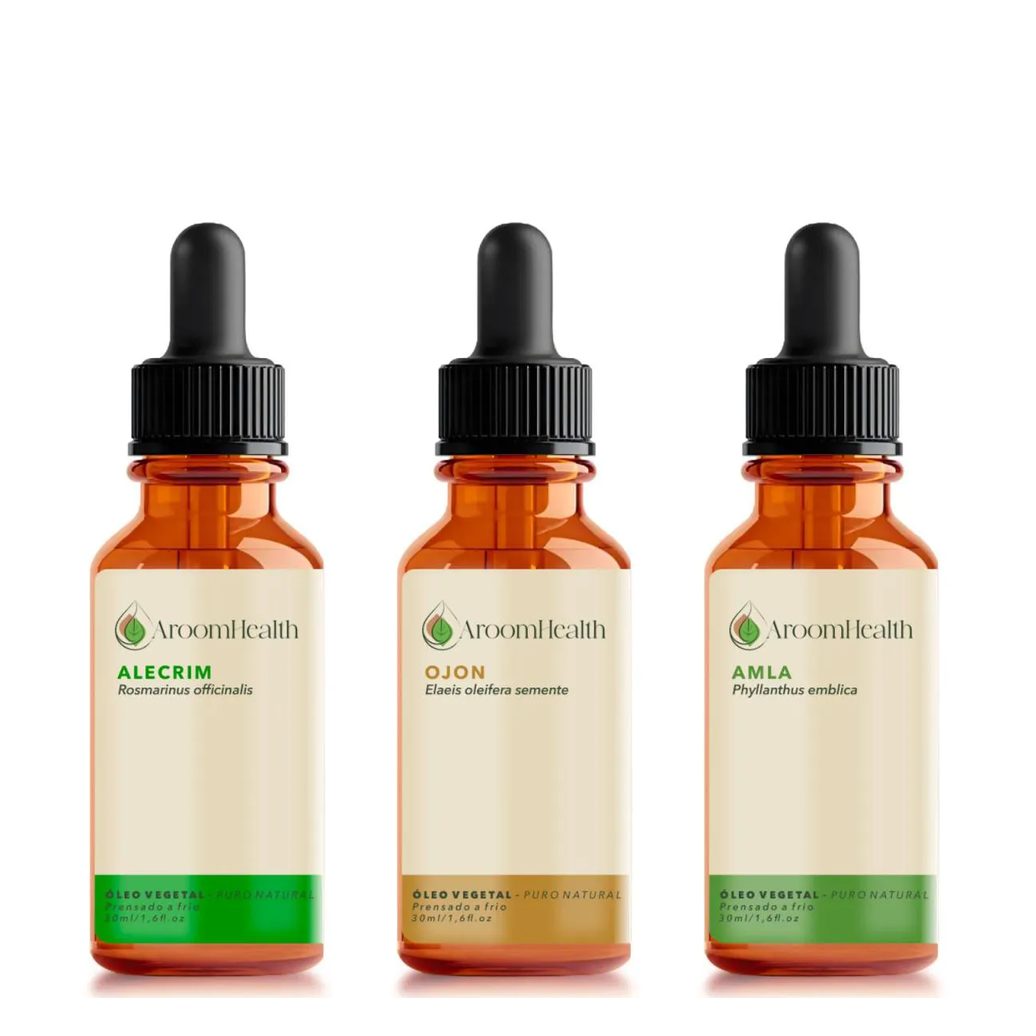 Kit Óleos Capilares de Alecrim, Semente de Ojon/batana e Amla -30 Ml Cada