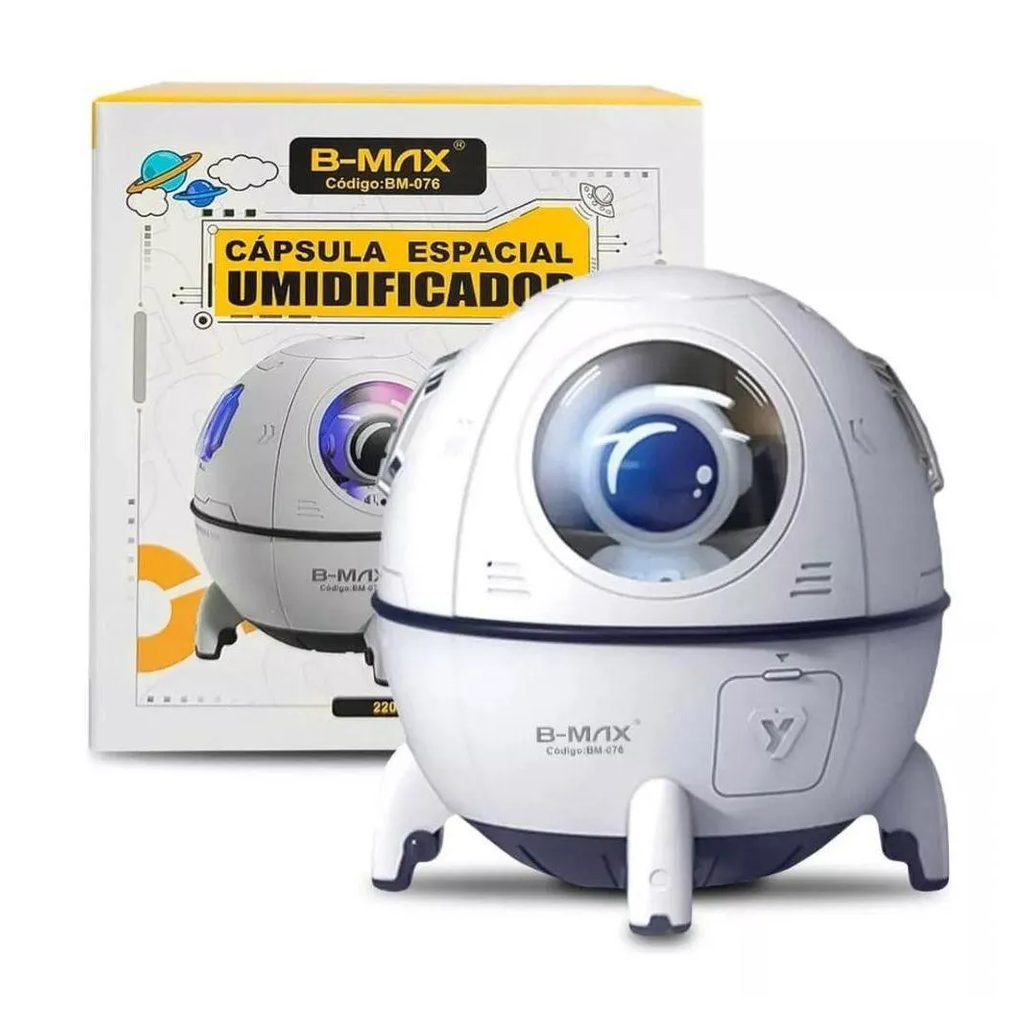 Umidificador Difusor de Ar Astronauta Nave Espacial com Led Usb