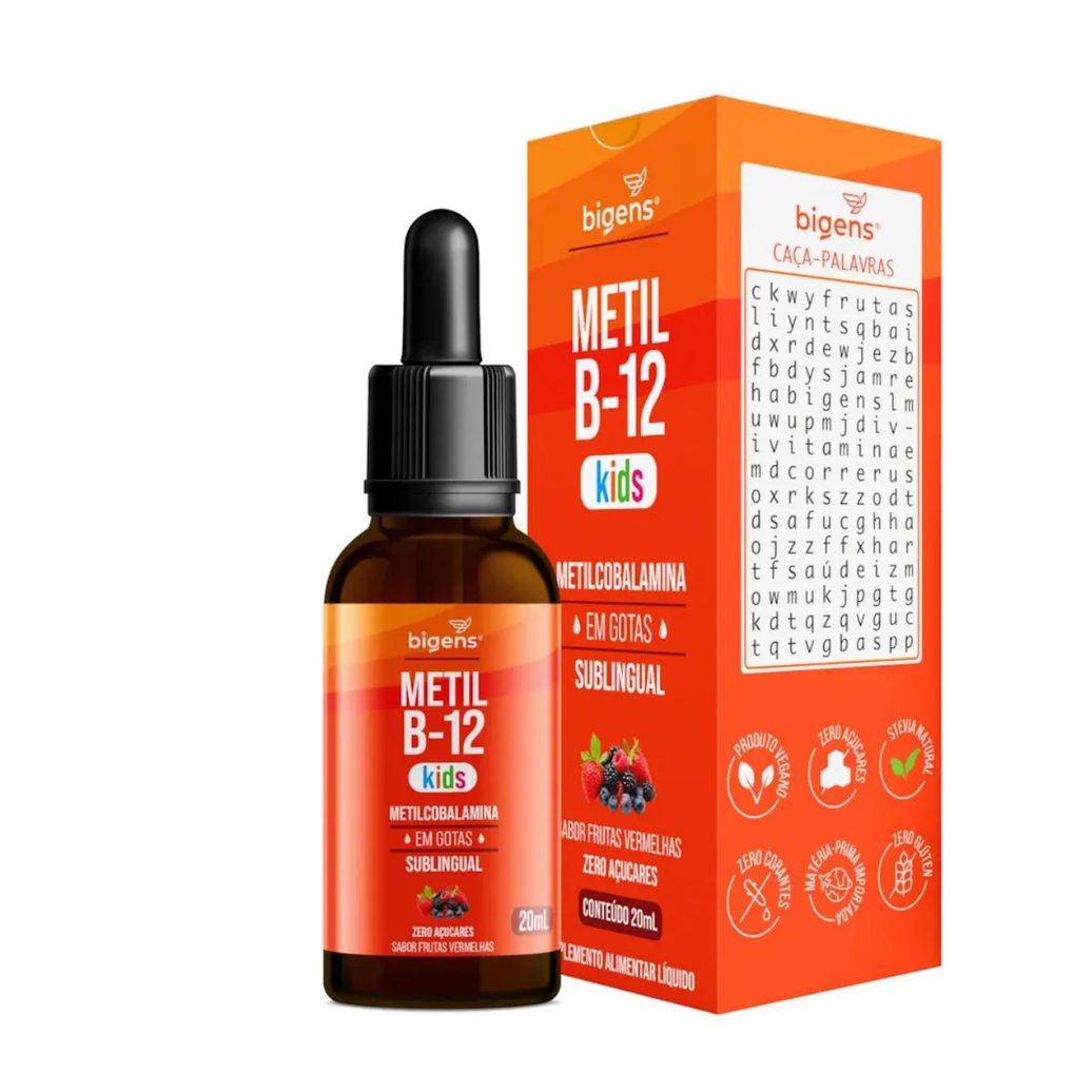Vitamina B12 Metilcobalamina Kids Bigens Frutas Vermelhas 20Ml