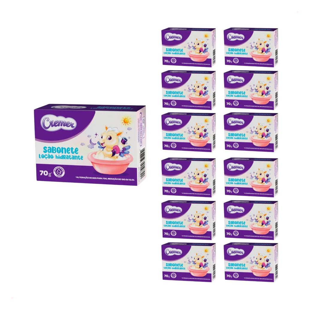 Kit com 12 - Sabonete Cremer Loção Hidratante C/ 70G Testado