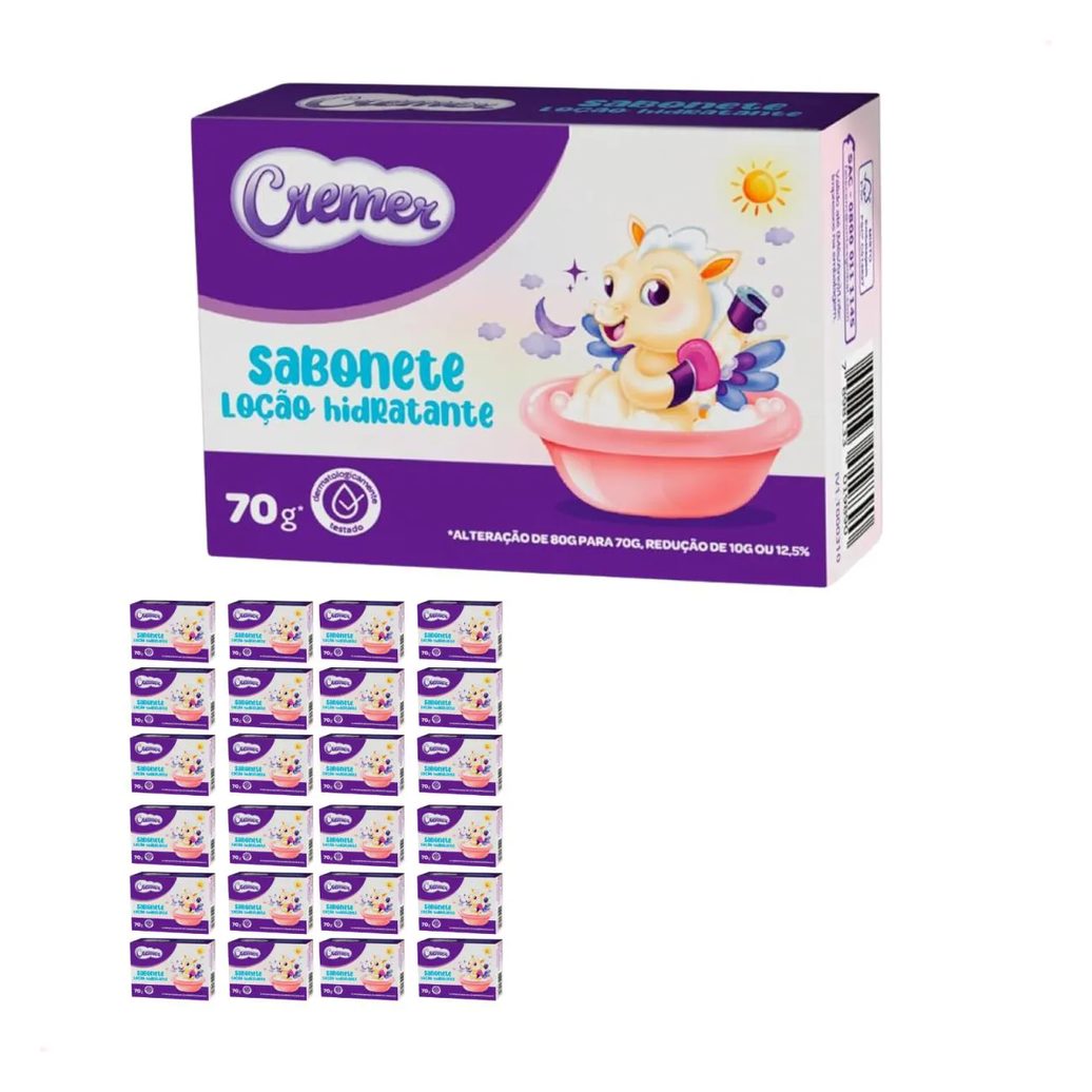 Kit com 24 - Sabonete Cremer Loção Hidratante C/ 70G Testado