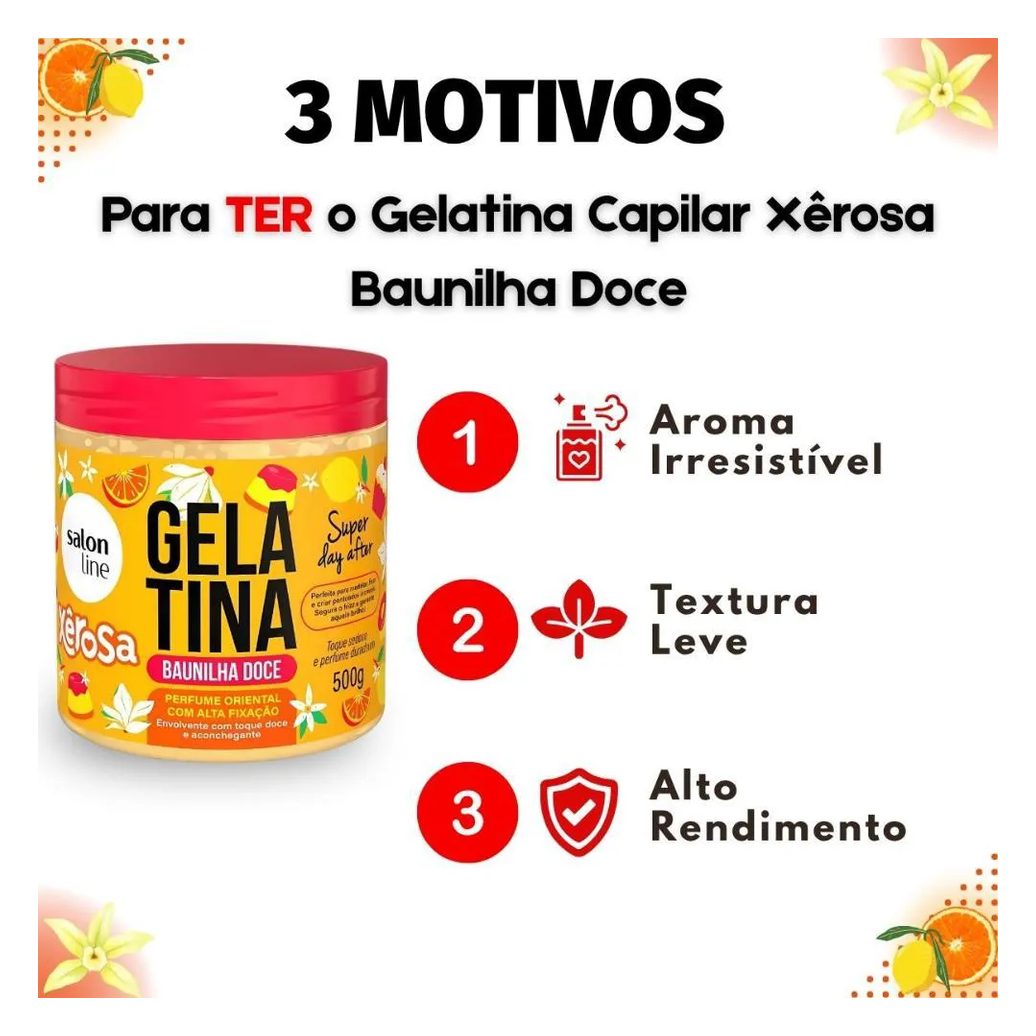 Gelatina Capilar Salon Line Xêrosa Baunilha Doce 500g