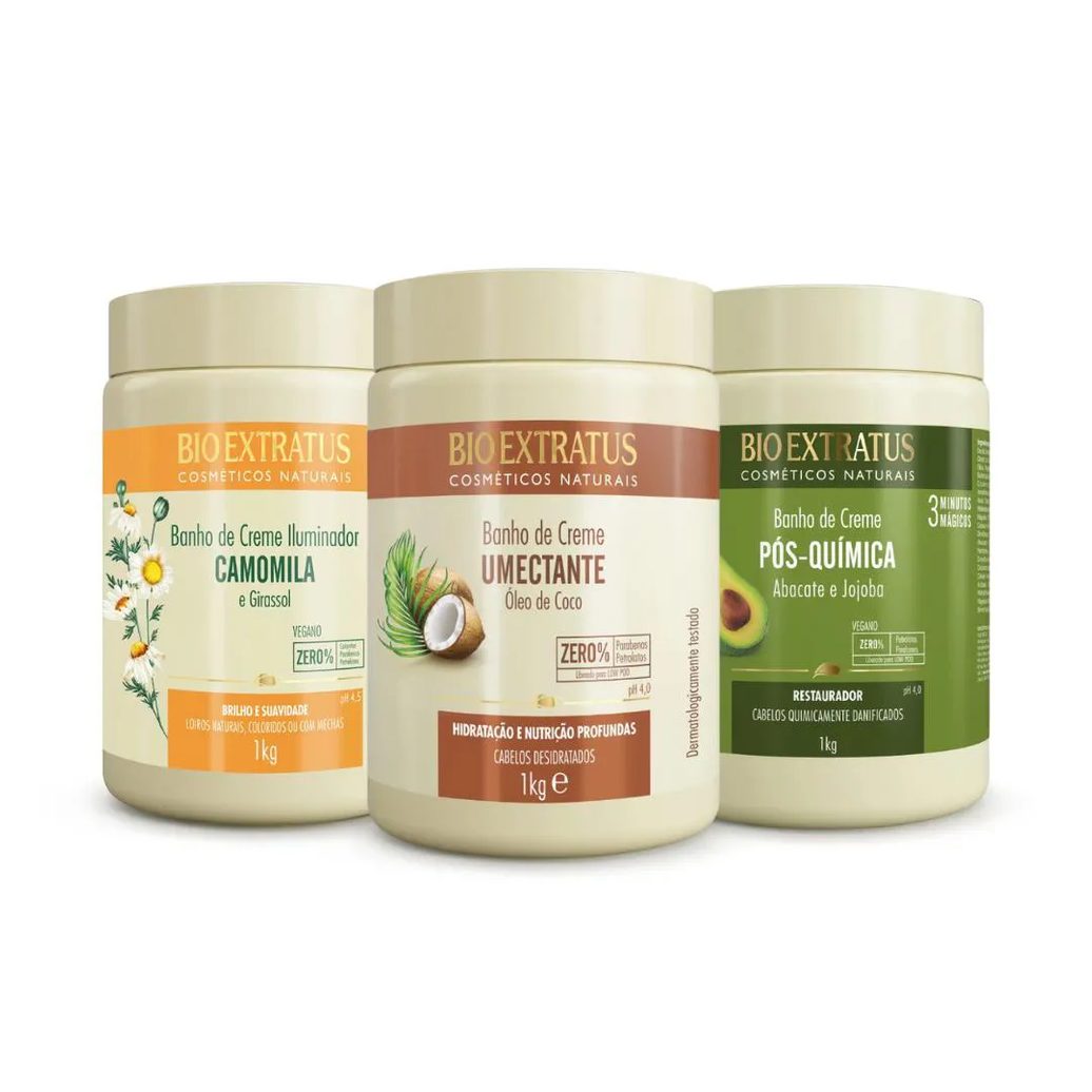 Cronograma Bio Extratus Camomila, Umectante e Pós Química 1kg