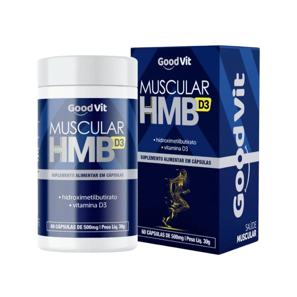 Suplemento Muscular Hmb D3 Good Vit 60 Cápsulas de 500Mg Hidroximetilbutirato e Vitamina D3