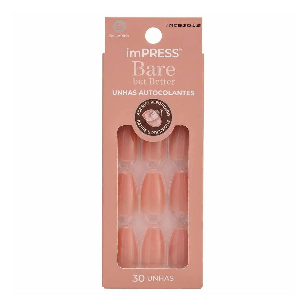 Unhas Autocolantes Impress Bare But Better - Real World 1 UN