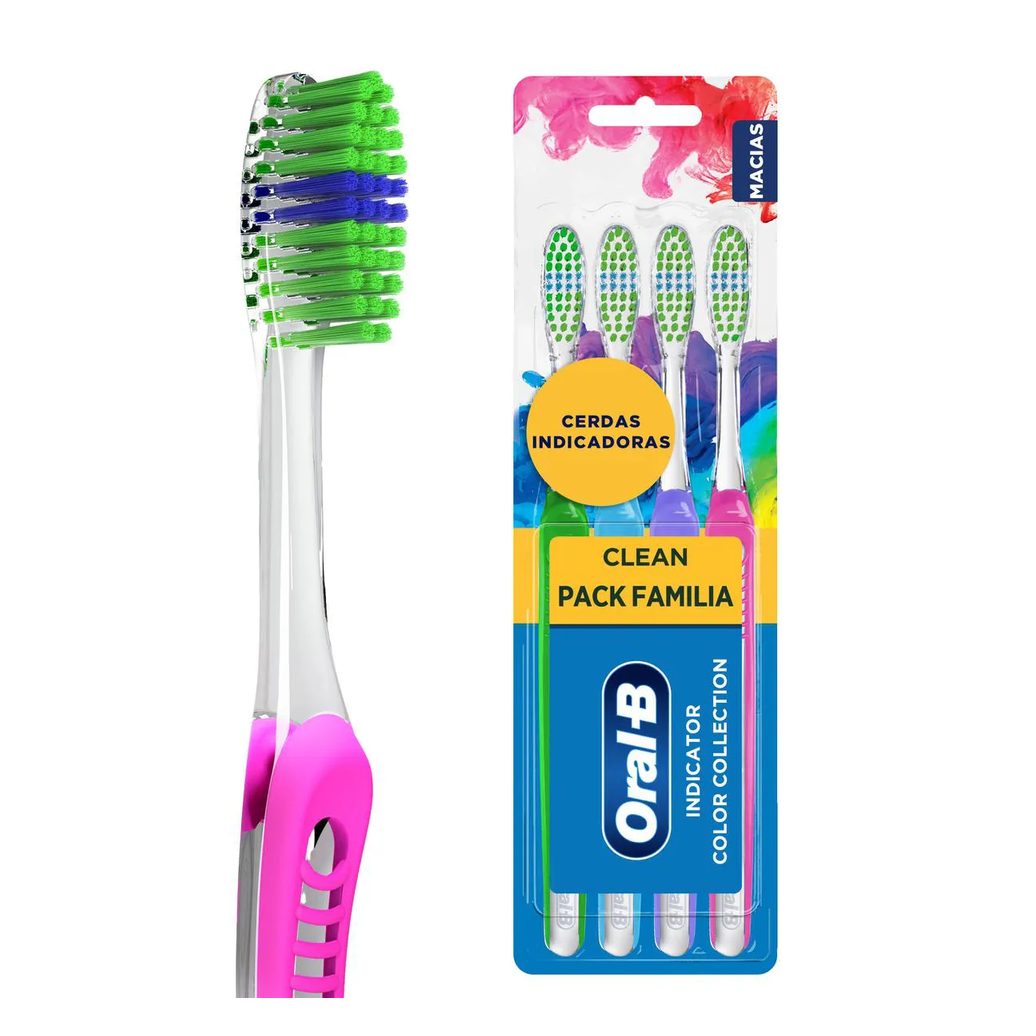 Escova de Dente Oral-B Indicator Color Collection 4 unidades